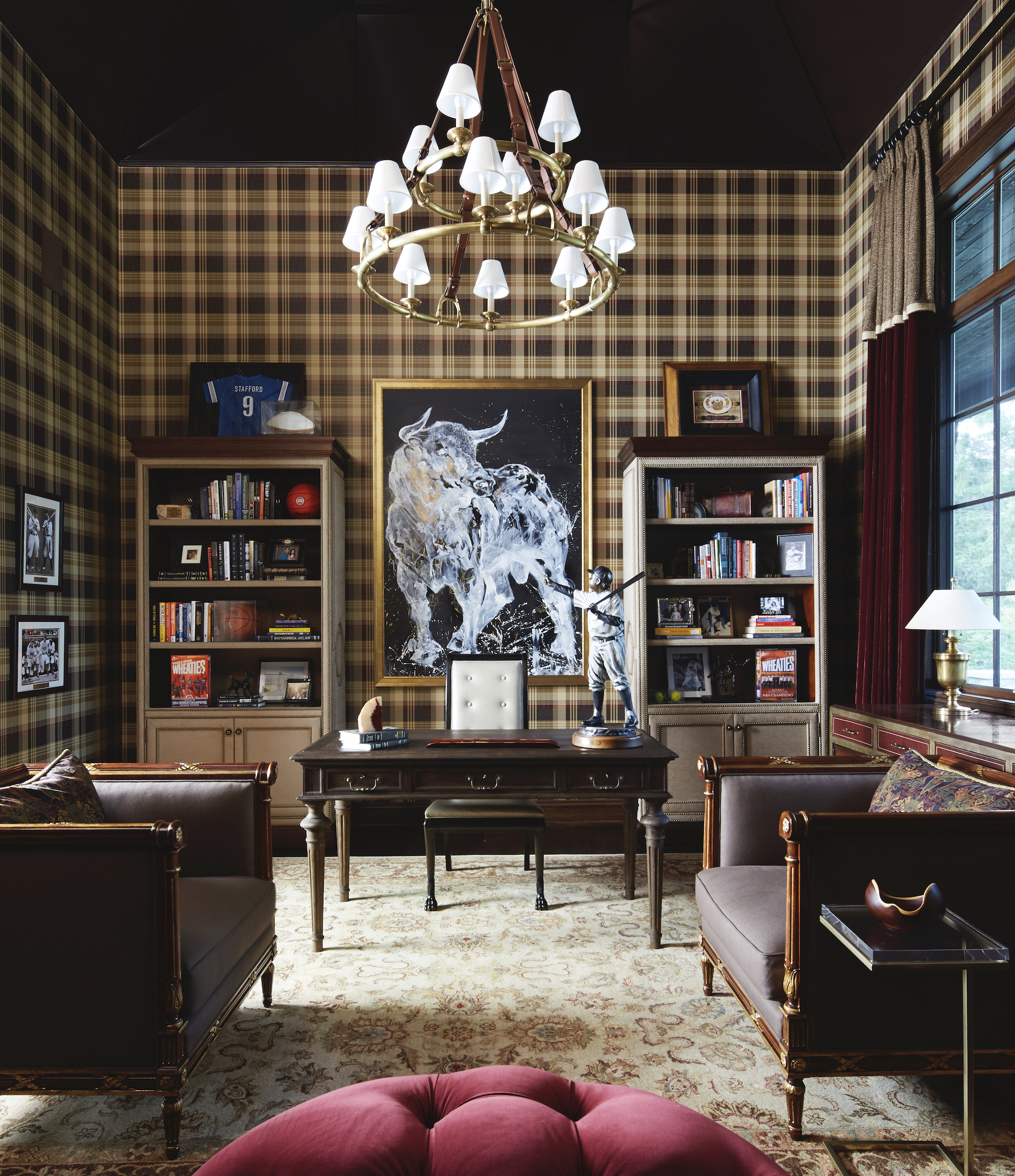 A study or home office interior designed by Corey Damon Jenkins