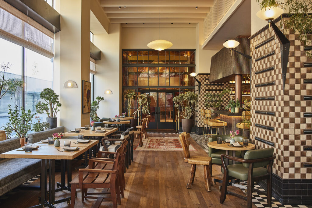 Restaurant at the Downtown L.A. Proper interior designed by Kelly Wearstler (Image: The Ingalls)