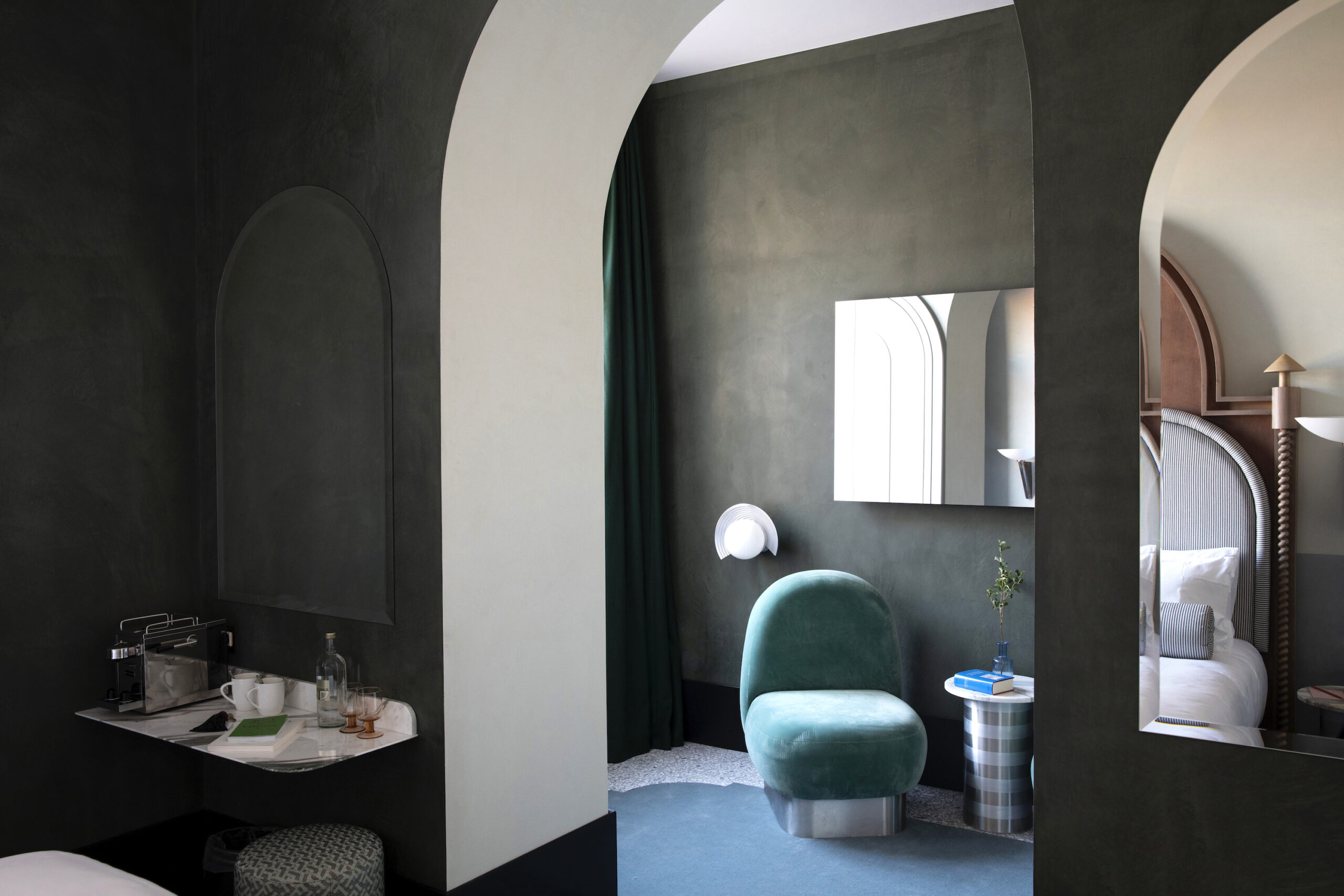 A suite at Il Palazzo Experimental Hotel, Venice, interior designed by Dorothée Meilichzon