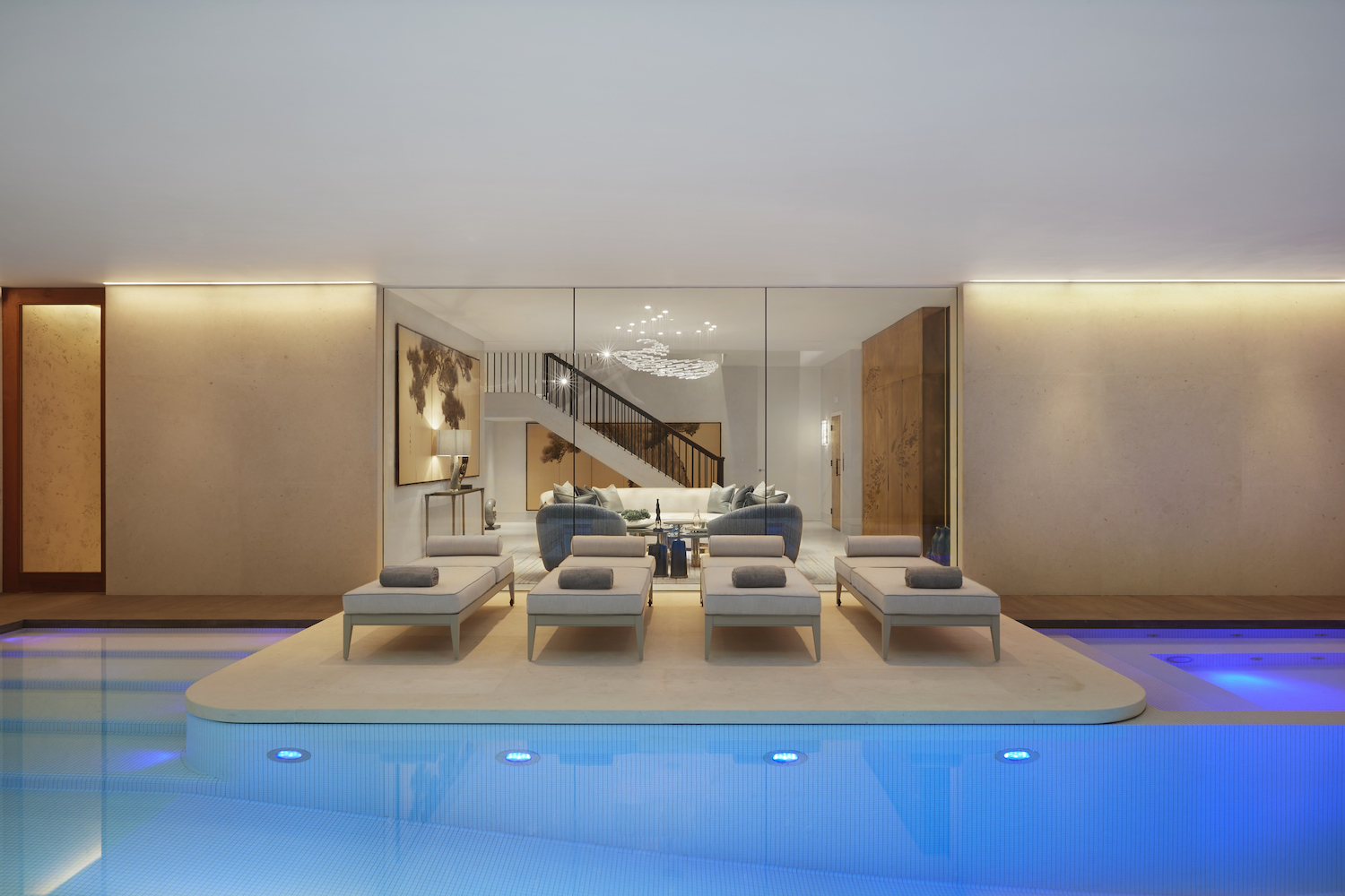 The basement spa in a Notting Hill town house interior designed by Katharine Pooley