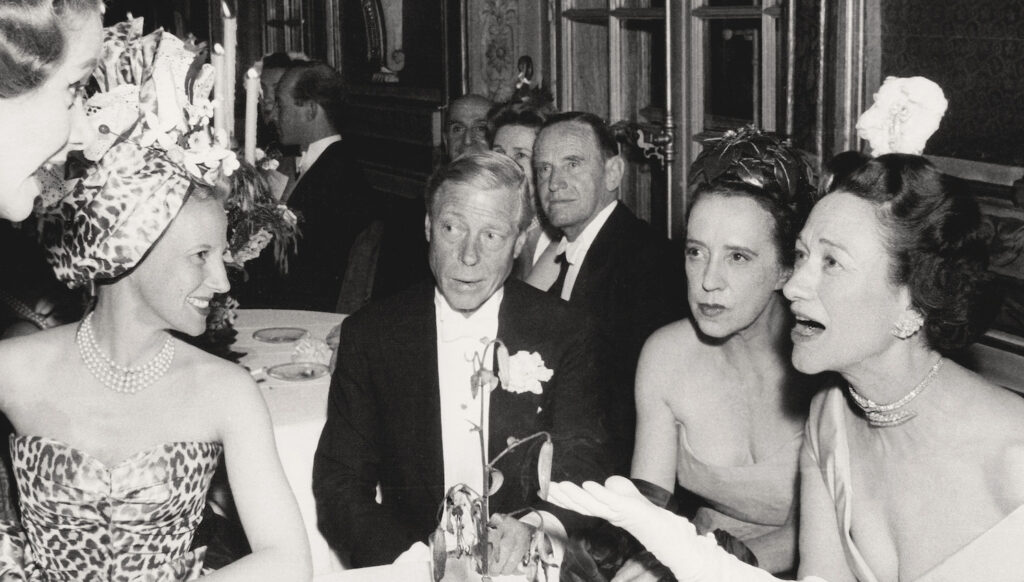 The Duke and Duchess of Windsor with Tina Onassis, Bal de Têtes, 1957, in Hôtel Lambert – Effect Magazine
