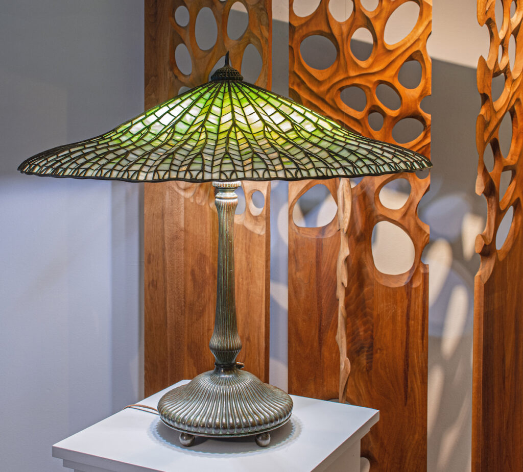 1899 Tiffany Studios Dragonfly lamp at the Lillian Nassau gallery as featured in Effect Magazine