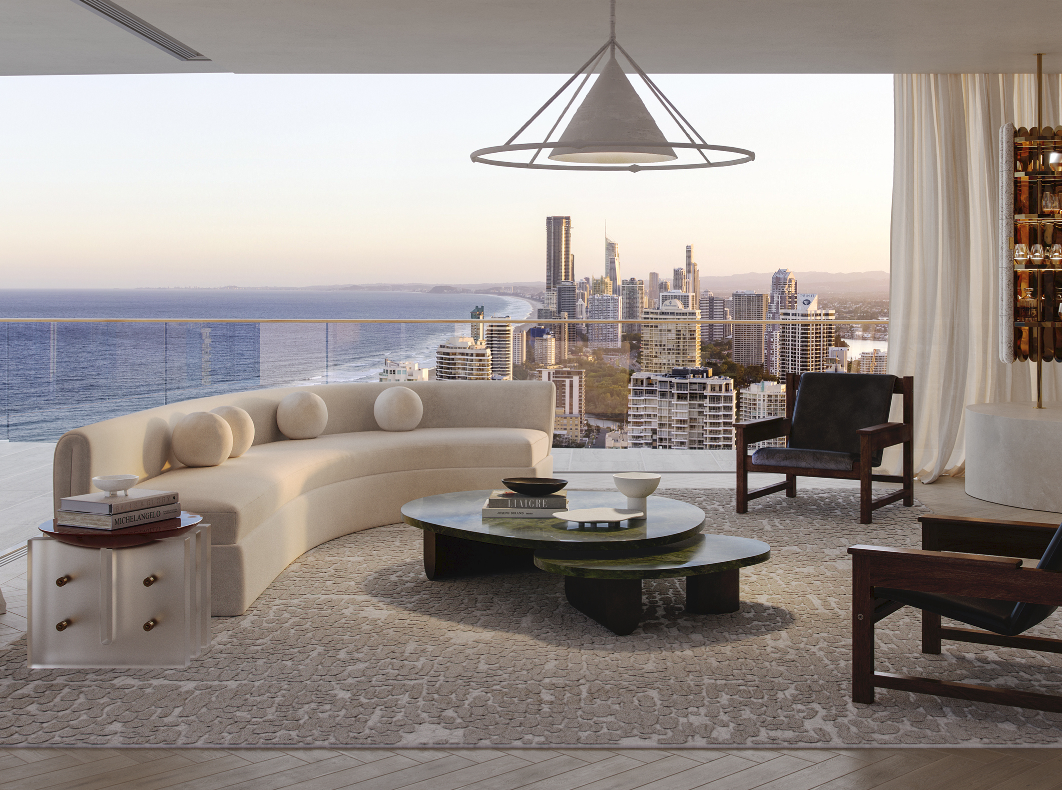 Living Room at Masthead on Gold Coast, Australia by Banda and Edo Mapelli Mozzi in Effect Magazine