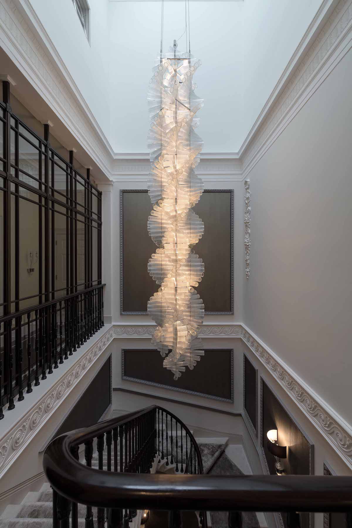 SHH Architect's installation of a Baroncelli chandelier in Effect Magazoine