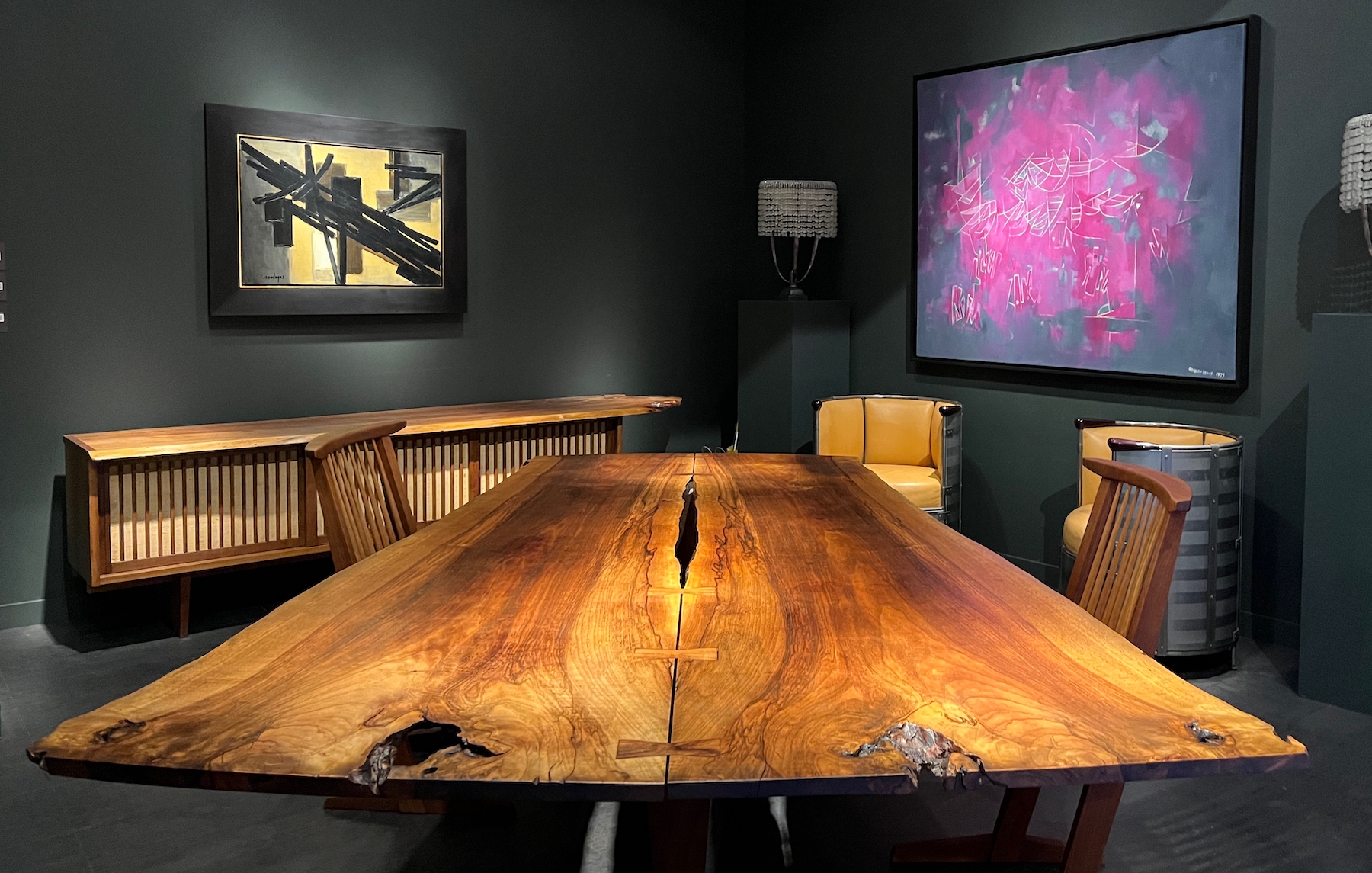 The Geoffrey Diner stand at the Winter Show featured a monumental 1969 table by George Nakashima - Effect Magazine