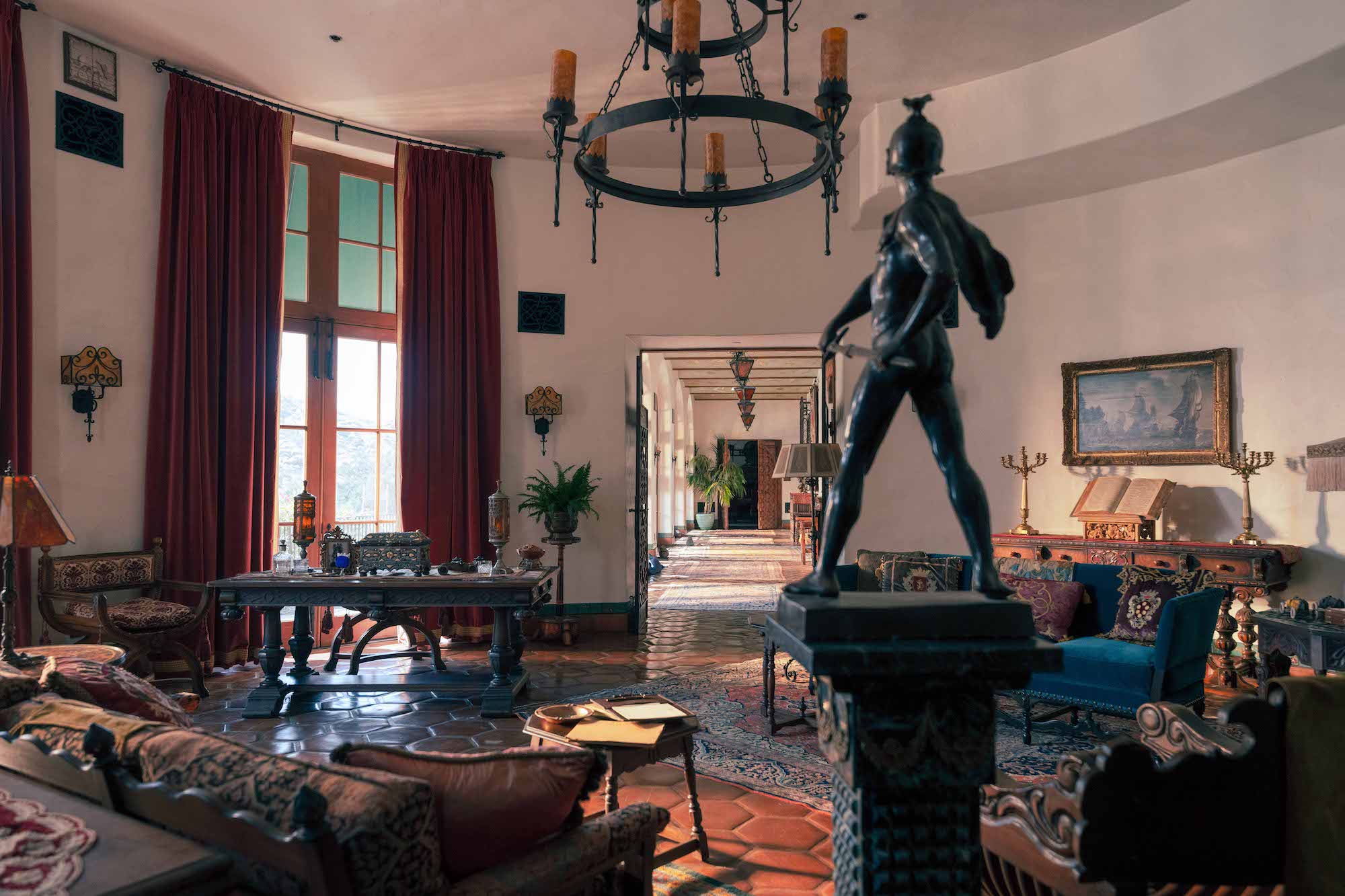 The set of Babylon: Production designer Florencia Martin and set decorator Anthony Carlino created a stunning Spanish Rival house for the character Jack Conrad - Effect Magazine