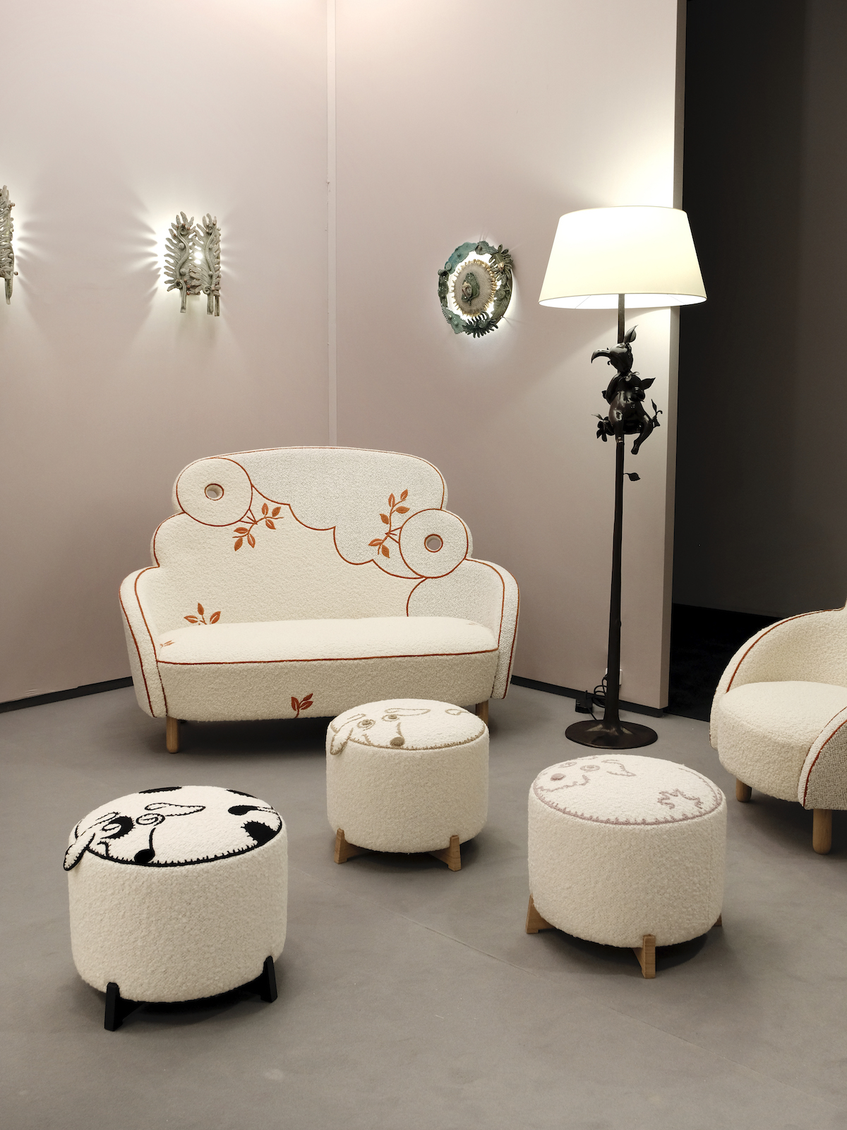 Magnifixou chairs and sofa from Hubert le Gall at PAD Paris 2023 in Effect Magazine