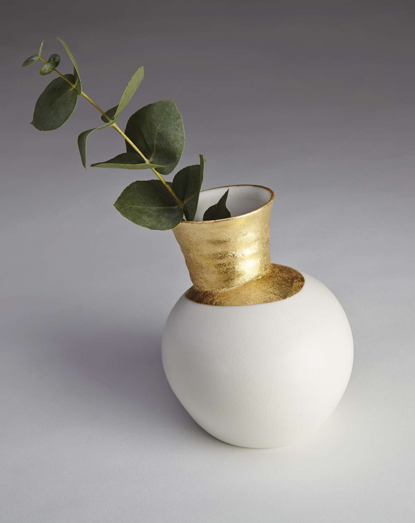 Joe Davies vase with gold accents in Effect Magazine