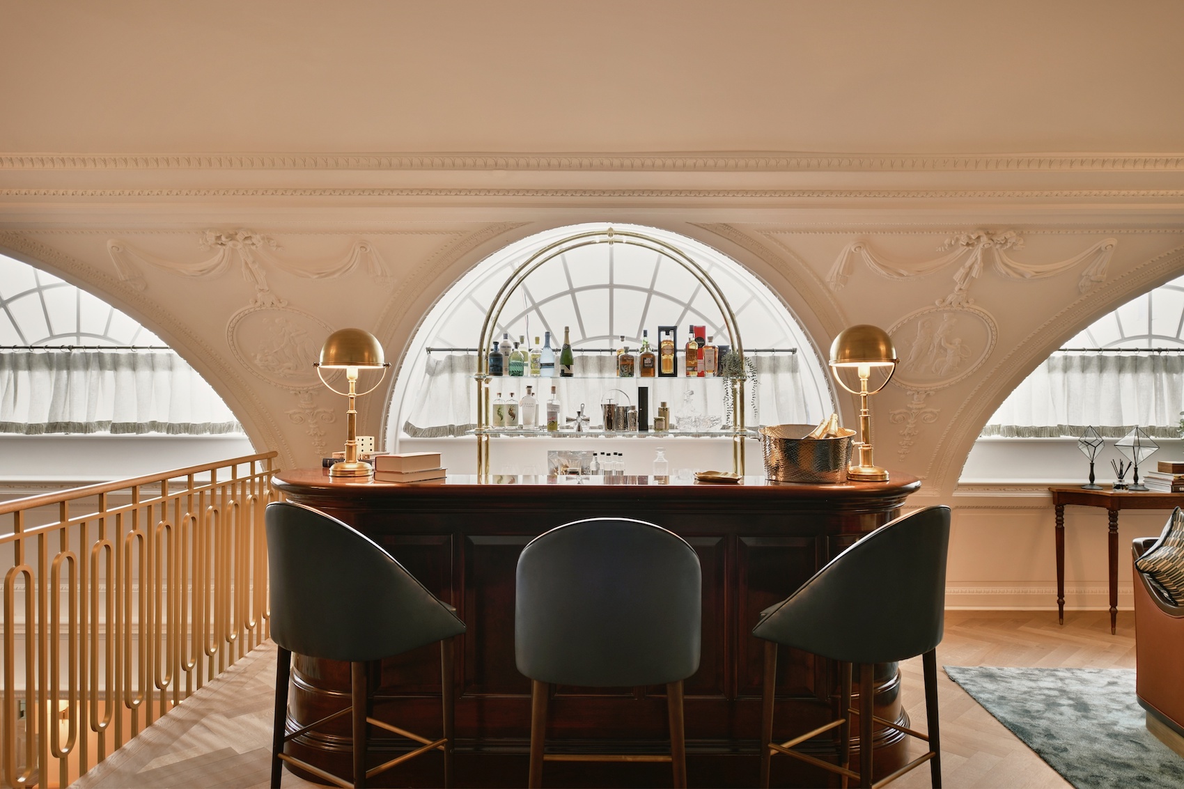 Bar of The Astor at 9 Millbank  with interior design  by Goddard Littlefair in Effect Magazine