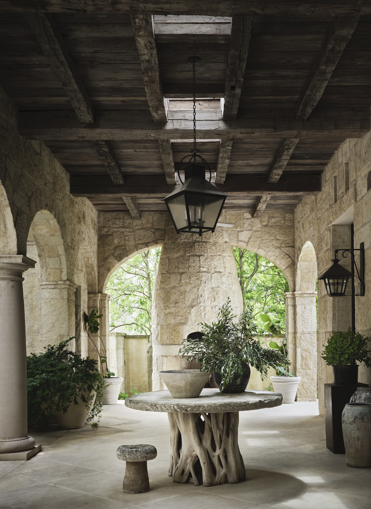 Courtyard of a house interior designed by Chad Dorsey in Effect Magazine