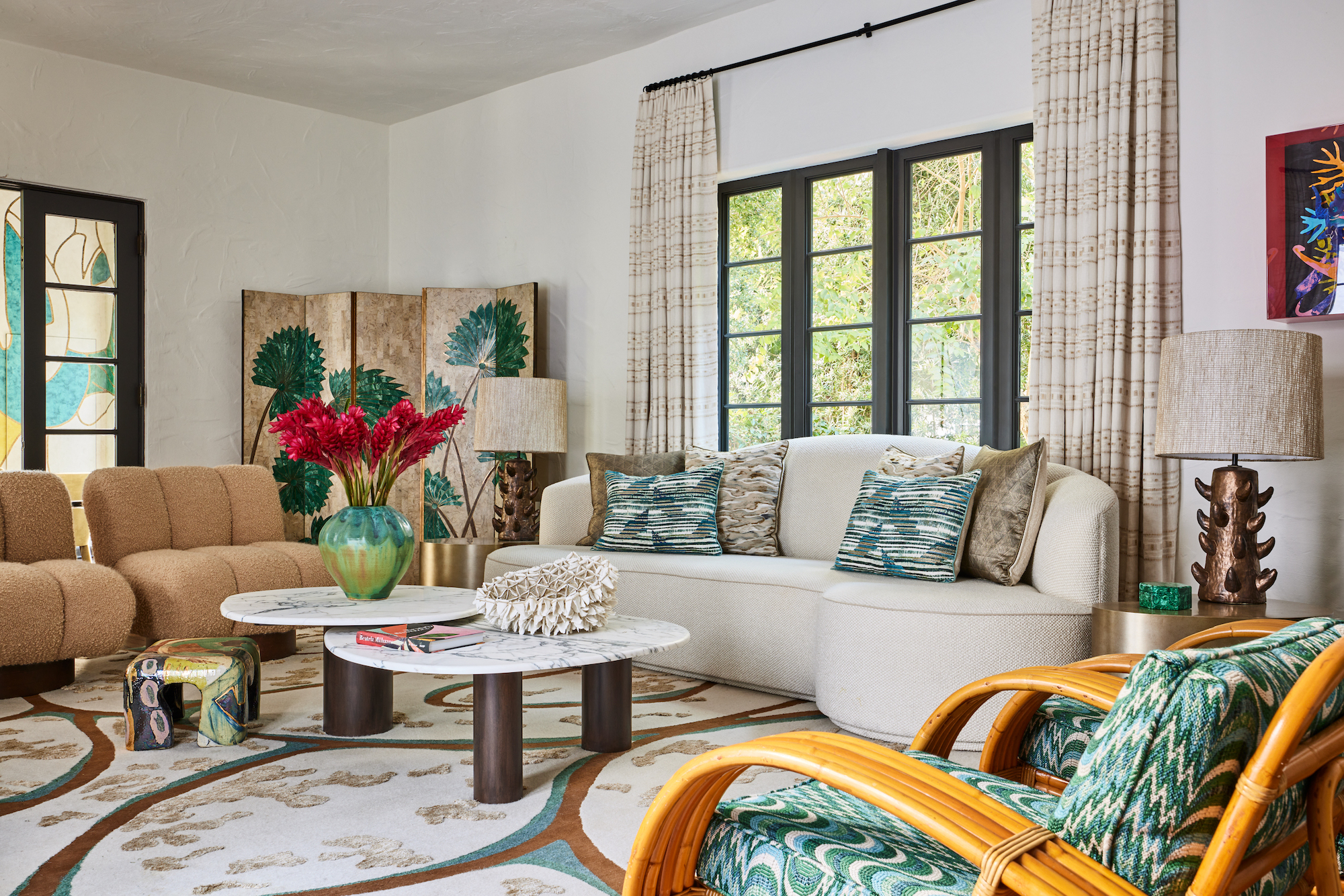 The living room at Palmarito – Natalia Miyar's own Miami home in Effect Magazine