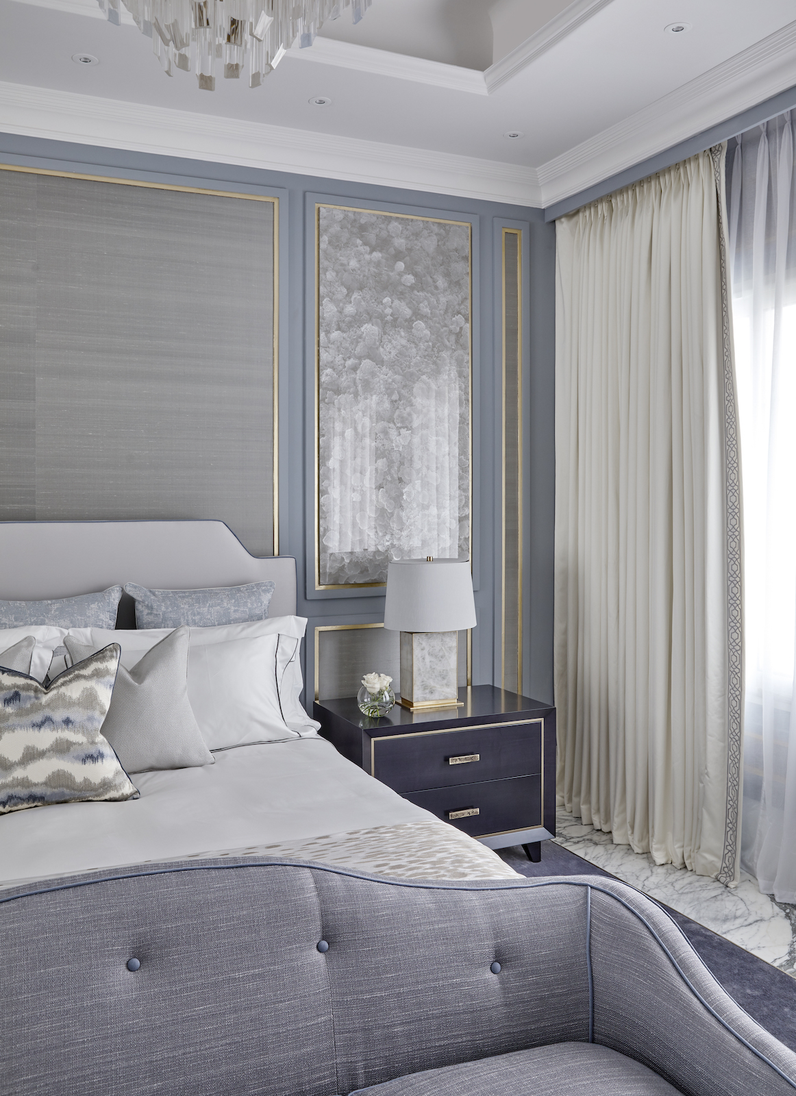 Bedroom of a villa by interior designer Katharine Pooley on Doha's Pearl Island - Effect Magazine