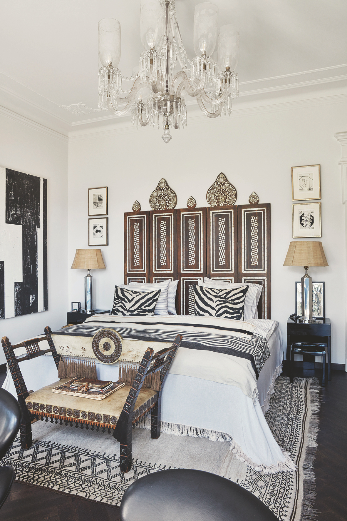 Bedroom at the Lake Como home of Malene Birger in Tremezzo – Effect Magazine