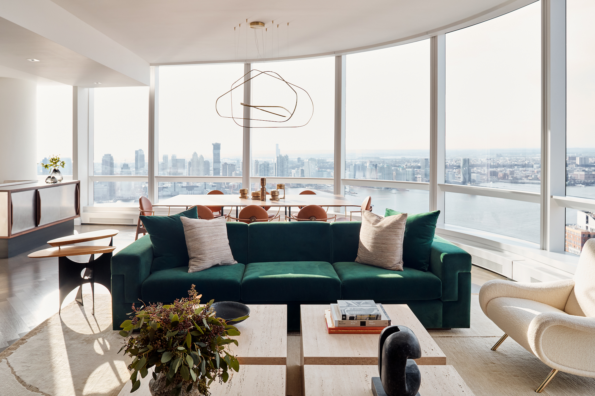 Jewel tones and sculptural lighting are some of the touches Jessica Gersten brought to her Tribeca Pied a Terre project in New York - Effect Magazine