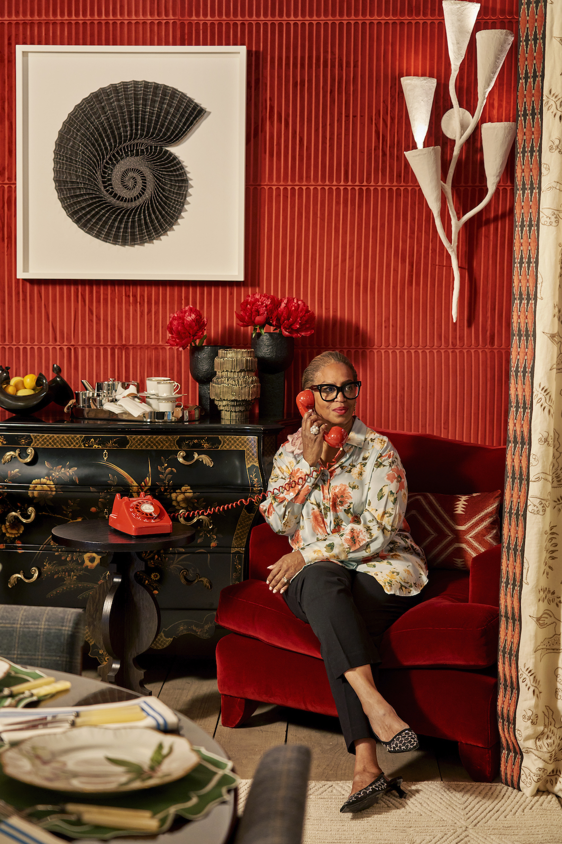 Joy Moyler photographed in her dining room at WOW!house 2023 in Effect Magazine