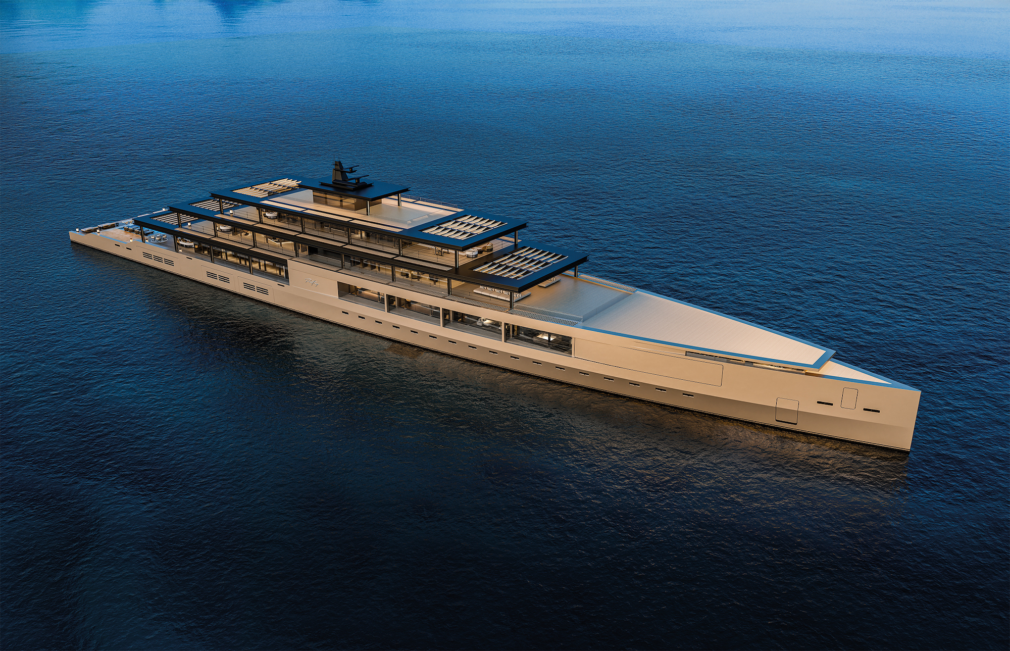 The striking exterior of the superyacht concept Poetry by Dutch studio Sinot Yacht Architecture & Design - Effect Magazine