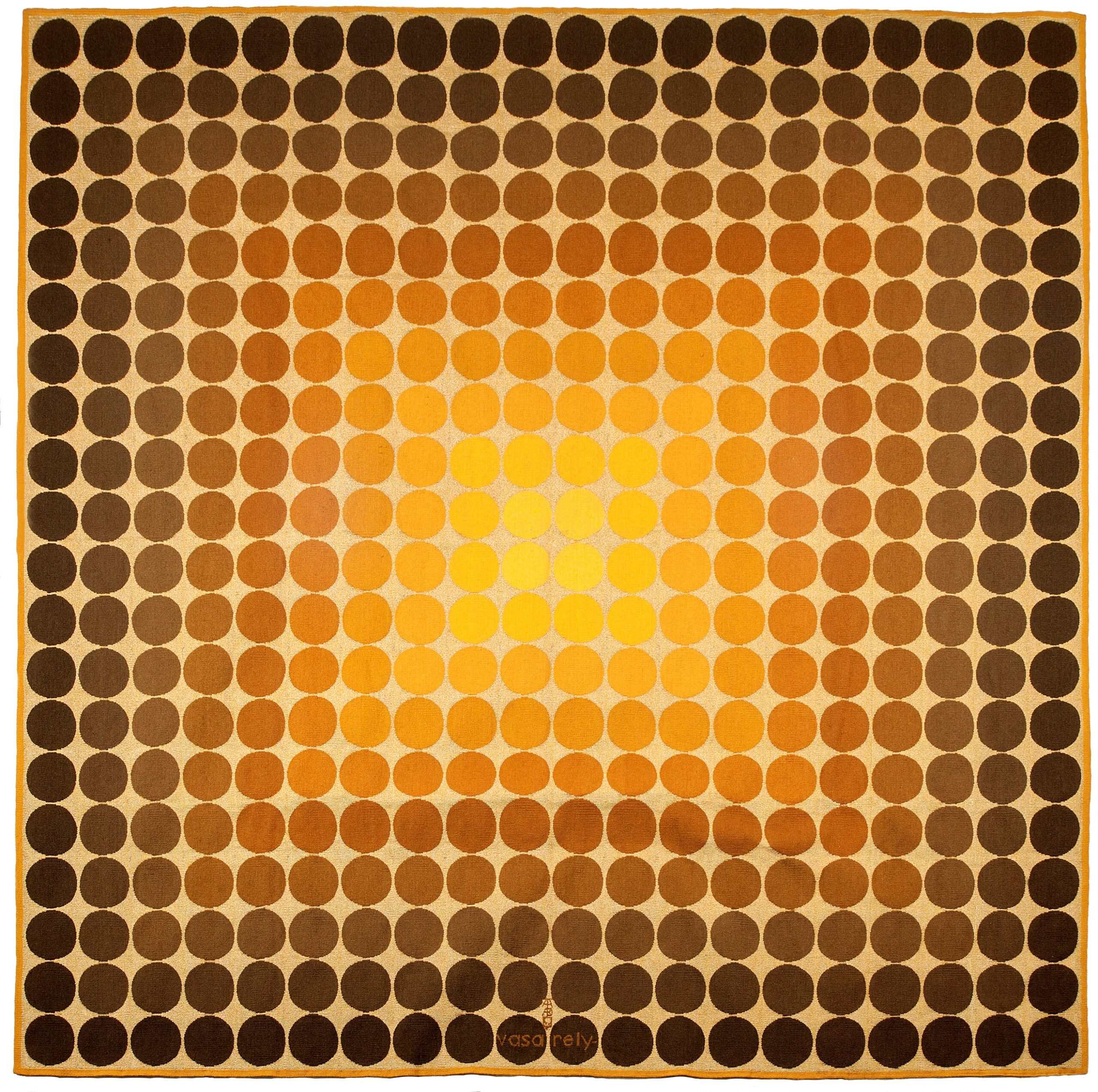C.T.A 102 tapestry by Victor Vasarely at Keshishian at Treasure House Fair 2023 in Effect Magazine