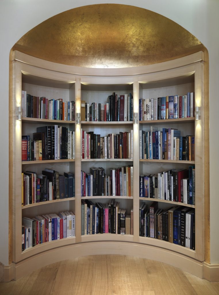 Bespoke fitted bookshelf by Tim Gosling in Effect Magazine
