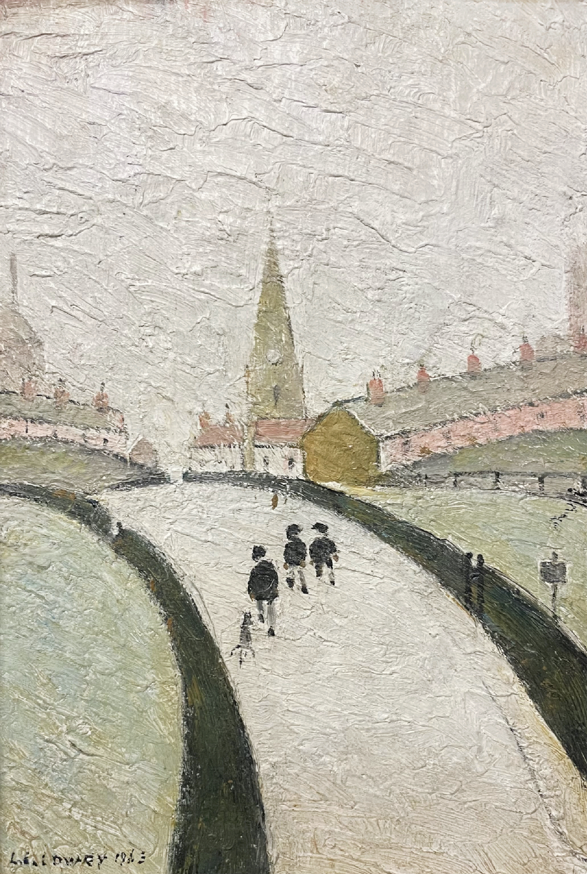 'A Country Road' by LS Lowry at MacConnal-Mason Gallery at LAPADA Fair 2023 in Effect Magazine / Effetto