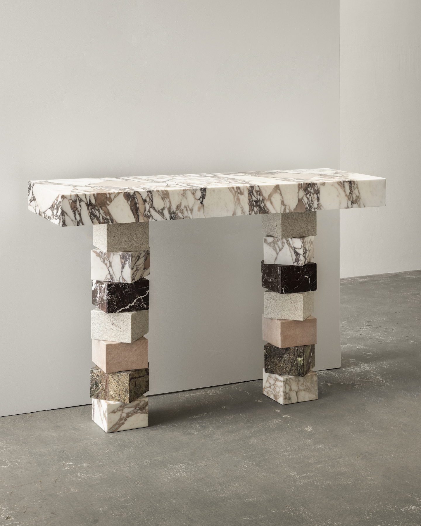The stacked marble console from Rachel Donath's PHOENIX series is one of the collection's standout pieces - Effect Magazine