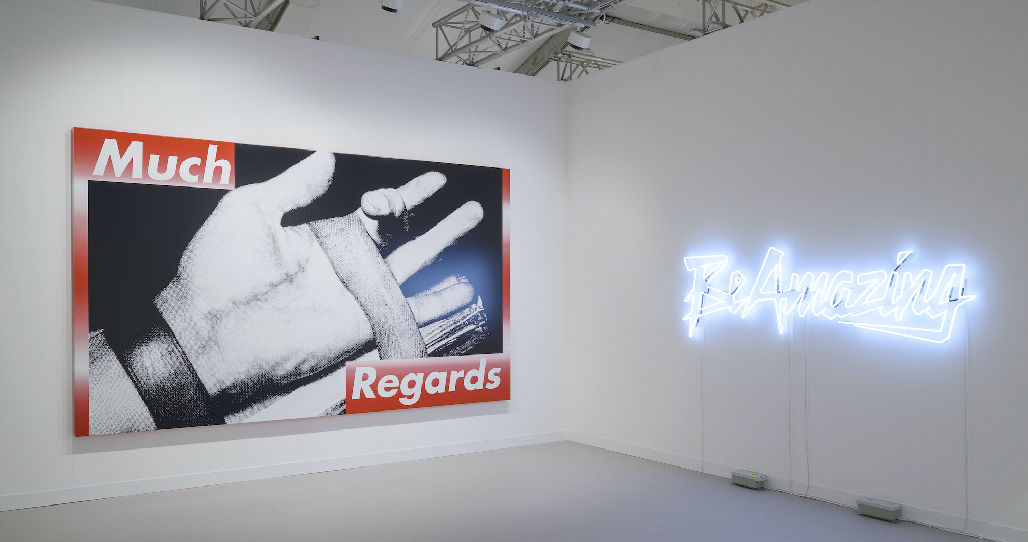 Sprüth Magers showcases a large, boldly graphic piece by American artist Barbara Kruger at Frieze London 2023 - Effect Magazine
