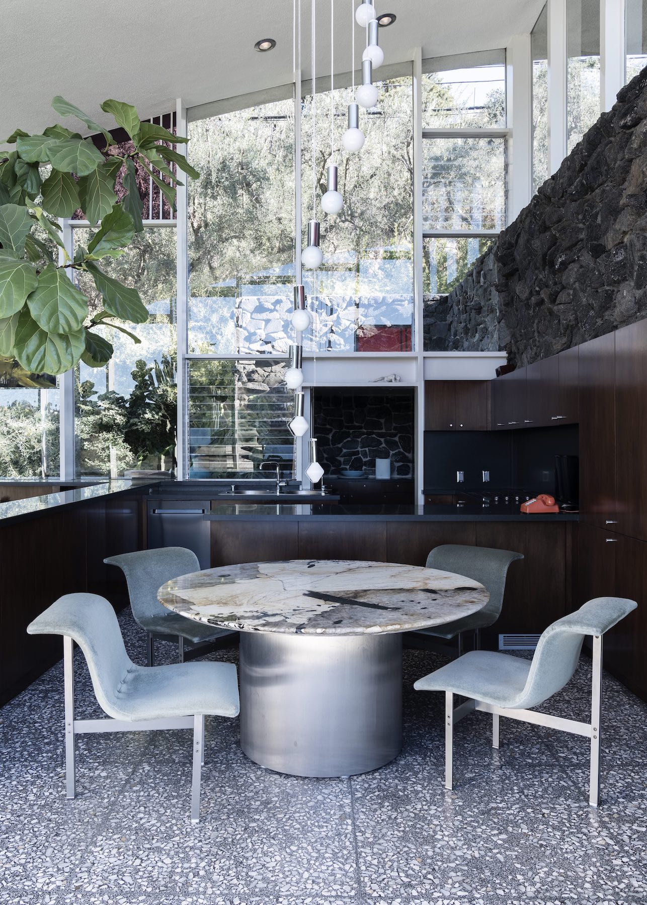 Kitchen of Garcia House by architect John Lautner in Effect Magazine